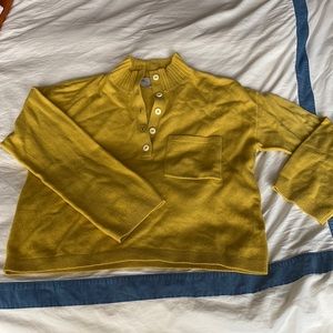 EVERLANE Recashmere button mock neck -M